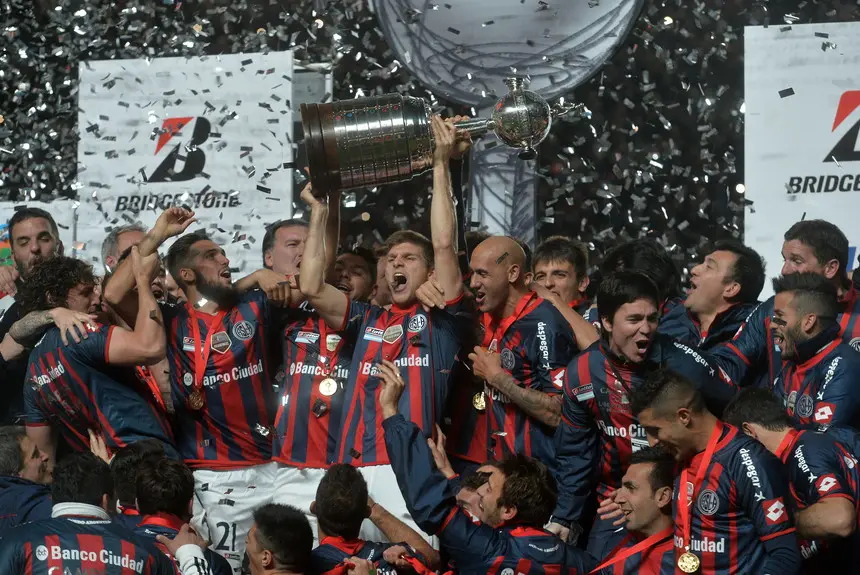 San Lorenzo festejando el título Copa Libertadores 2014